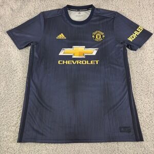 Adidas Manchester United 2018-19 Third Jersey Parley Navy Blue Gold Mens Large